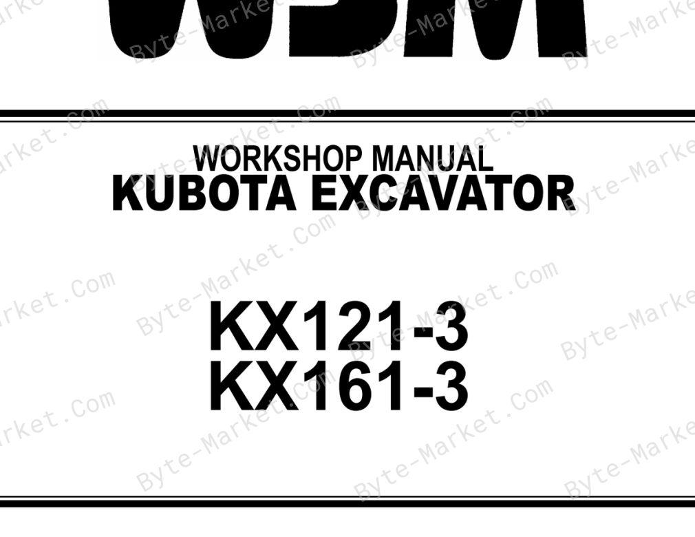 Kubota KX121-3, and KX161-3 Workshop Manual — 97899-60550 image