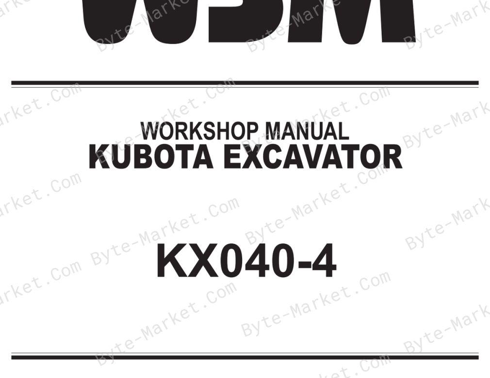 Kubota KX040-4 Workshop Manual — RY911-21760 image