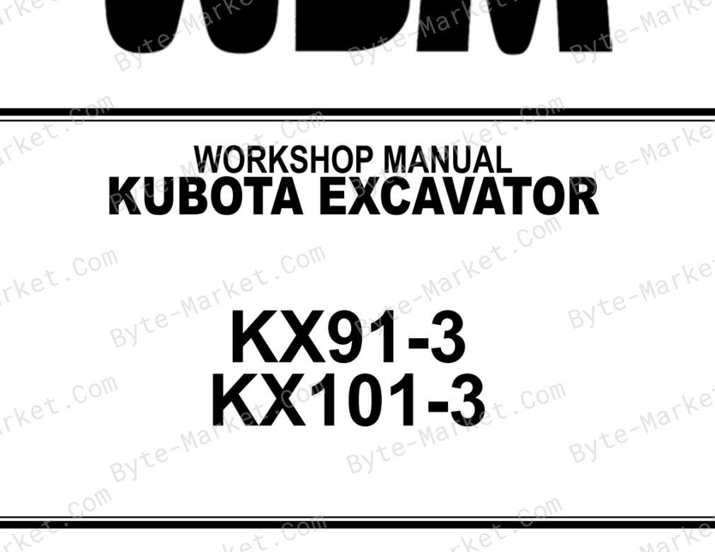 Kubota KX91-3, and KX101-3 Workshop Manual — 97899-60520 image