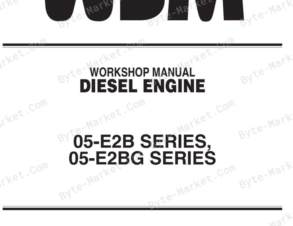 Kubota D905-E2B, D1005-E2B, V1305-E2B, D1105-E2B, V1505-E2B, D1105-T-E2B, V1505-T-E2B, D905-E2BG, D1005-E2BG, V1305-E2BG, D1105-E2BG, and V1505-E2BG Workshop Manual — 9Y011-02754 image