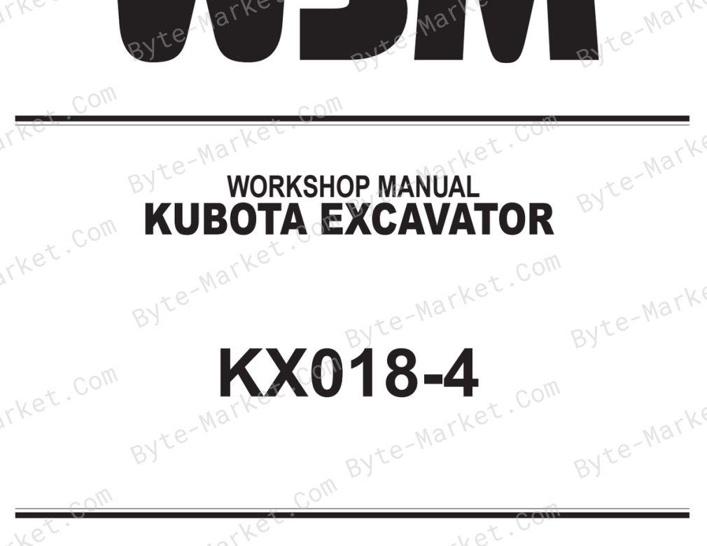 Kubota KX018-4 Workshop Manual — RY911-21920 image