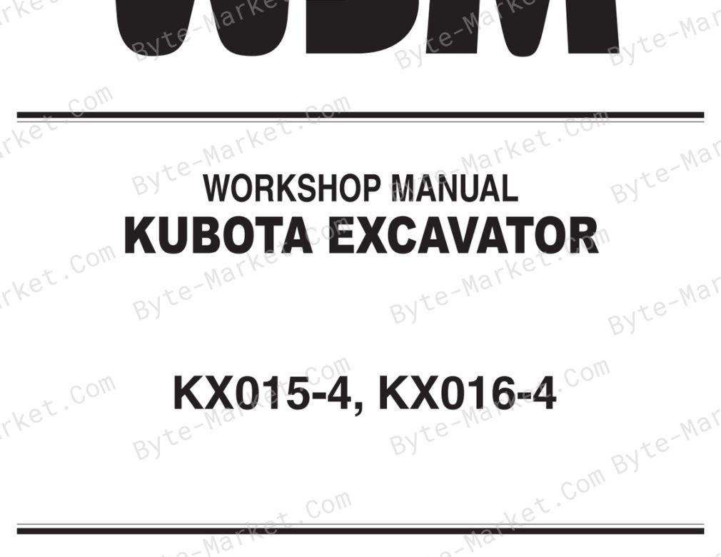 Kubota KX015-4, and KX016-4 Workshop Manual — RY911-20939 image