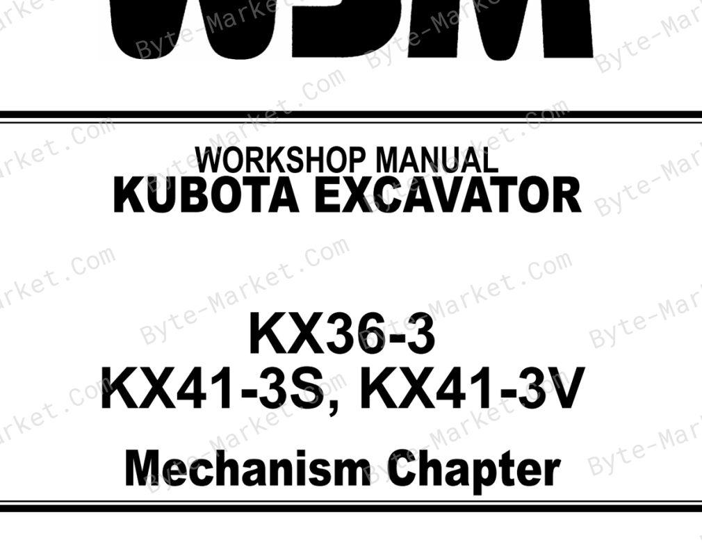 Kubota KX36-3, KX41-3S, and KX41-3V Workshop Manual — 97899-60810 image