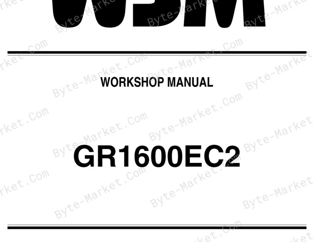 Kubota GR1600EC2 Workshop Manual — 9Y011-15560 image