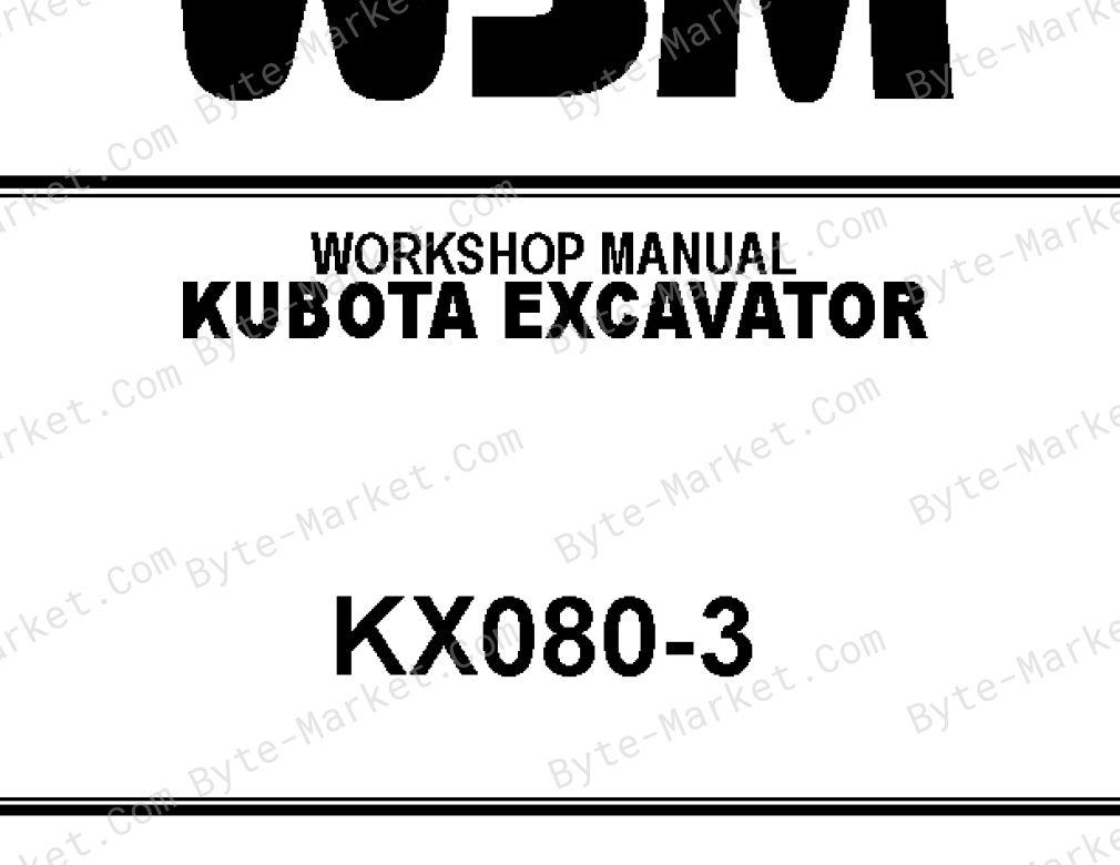 Kubota KX080-3 Workshop Manual — 97899-61622 image