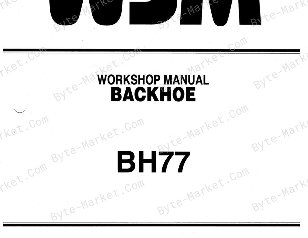 Kubota BH77 Workshop Manual — 9Y121-05440 image