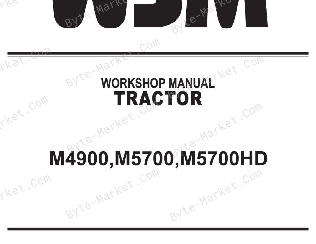Kubota M4900, M5700, and M5700HD Workshop Manual — 9Y011-12555 image