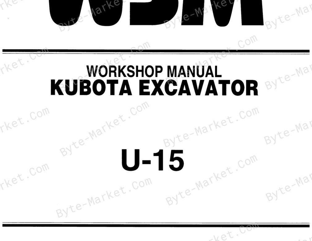 Kubota U-15 Workshop Manual — 97899-60510 image