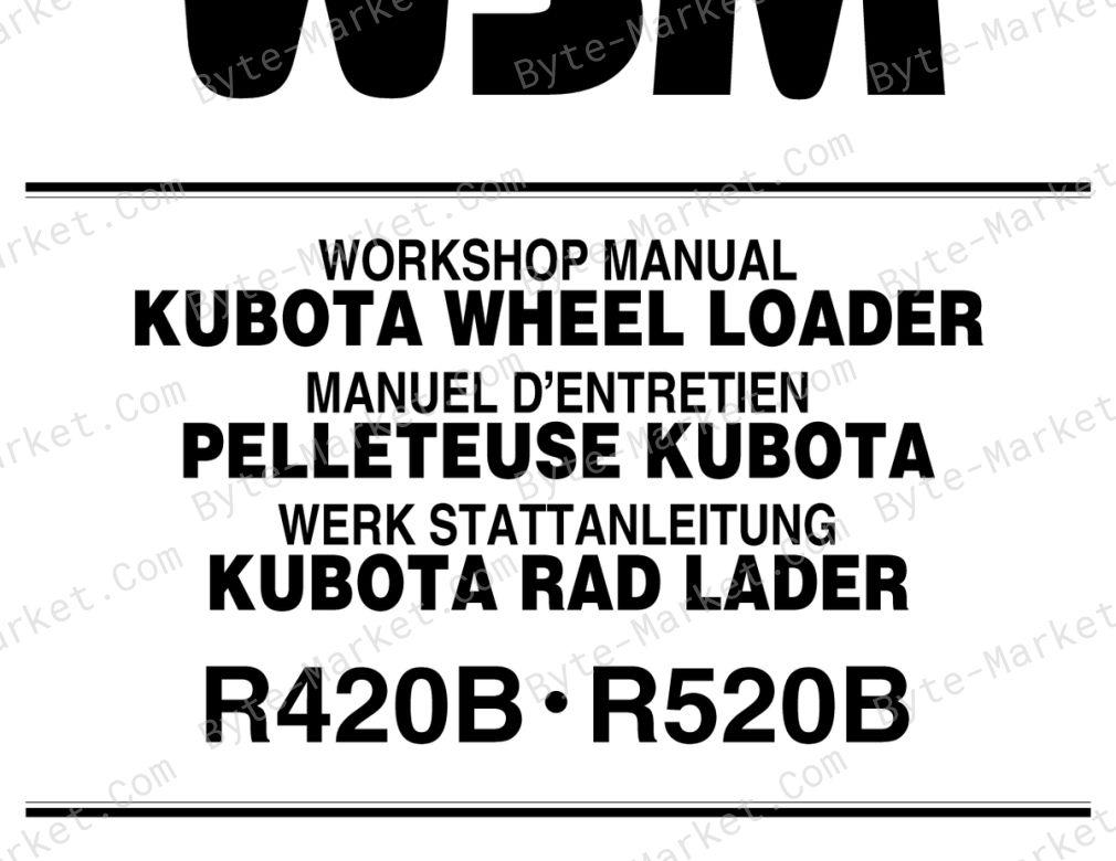 Kubota R420B, and R520B Workshop Manual — 97899-60433 image