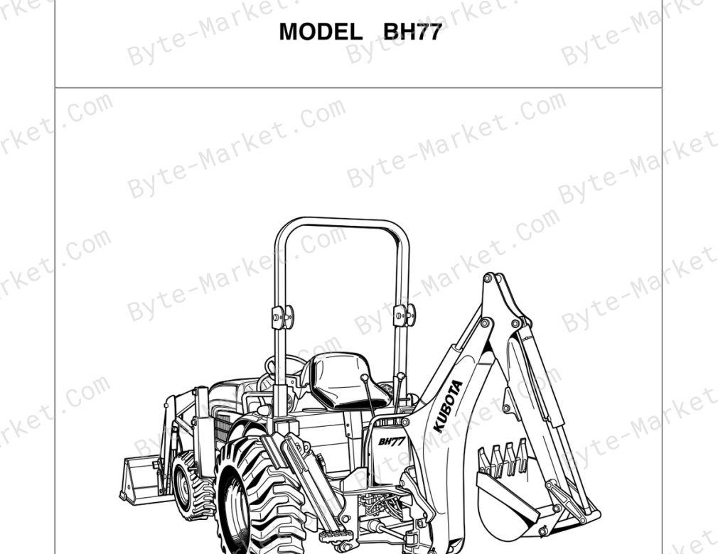 Kubota BH77 Assembly Instructions — 7K503-7916-2 image