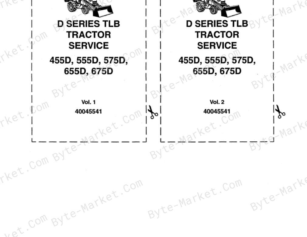 New Holland 455D, 555D, 575D, 655D, and 675D D Series Backhoe Loader Repair Manual — 40045541 image