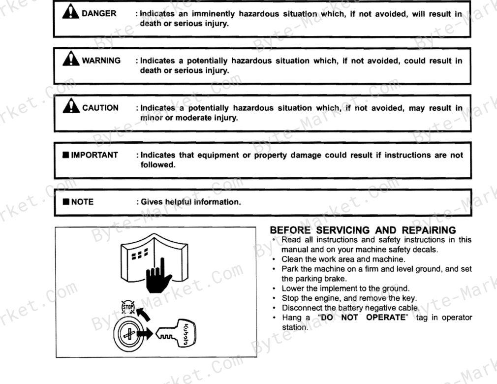 Kubota B3200 Tractor Workshop Manual image