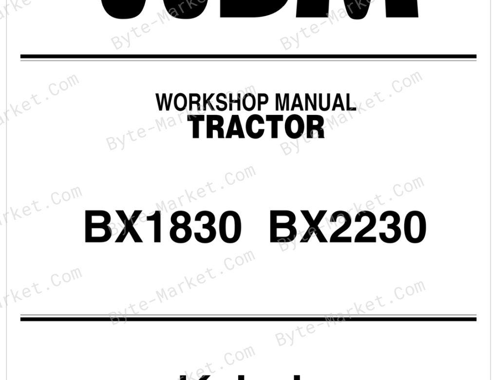 Kubota BX1830/BX2230 Workshop Manual | 97897-13090 image