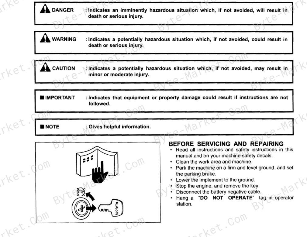 Kubota Backhoe Loader BX25 Workshop Manual image