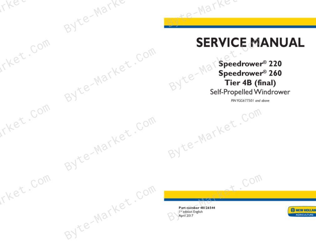 New Holland Speedrower 220/260 Tier 4b (final) Service Manual image