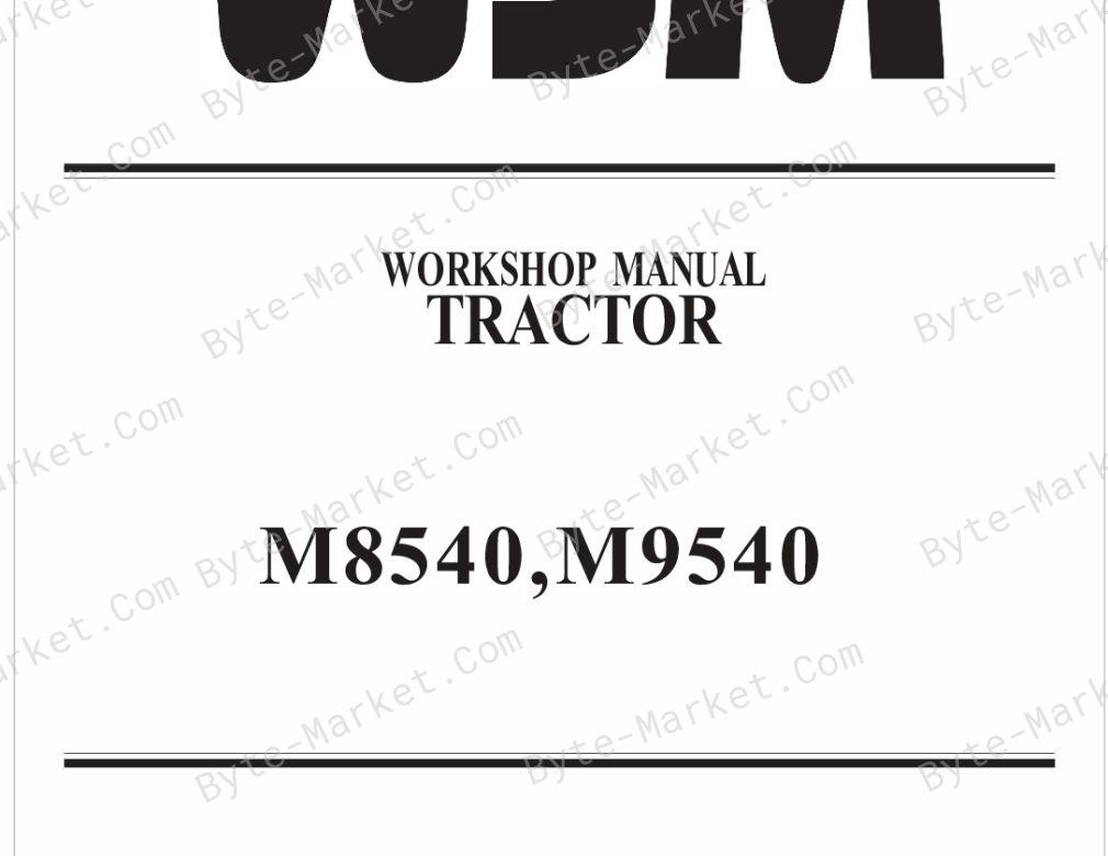 Kubota M8540/M9540 Workshop Manual image