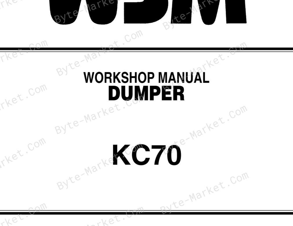 Kubota KC70 Dumper Workshop Manual — RY921-20110 image