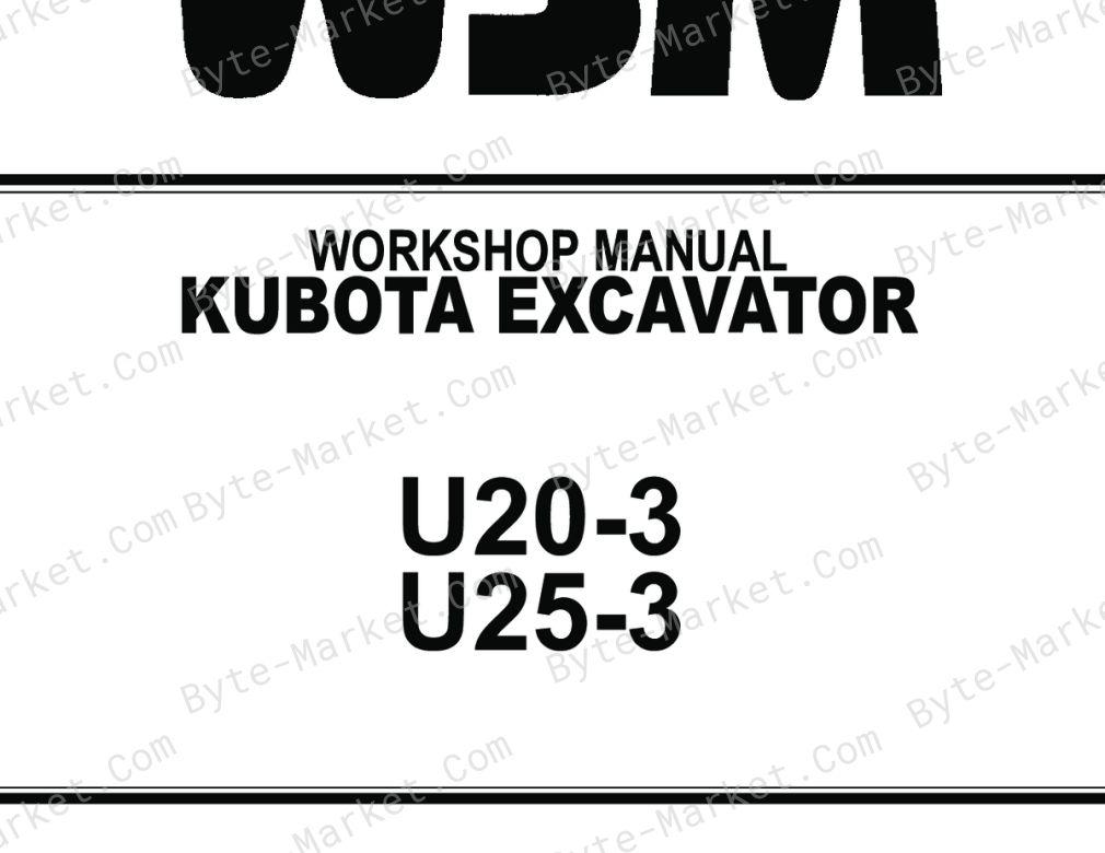 Kubota U20-3/U25-3 Workshop Manual | 97899-60740 image