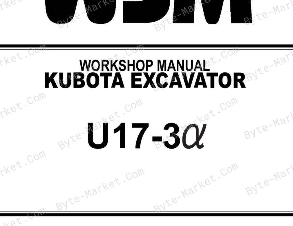 Kubota U17-3 Workshop Manual | 97899-61953 image
