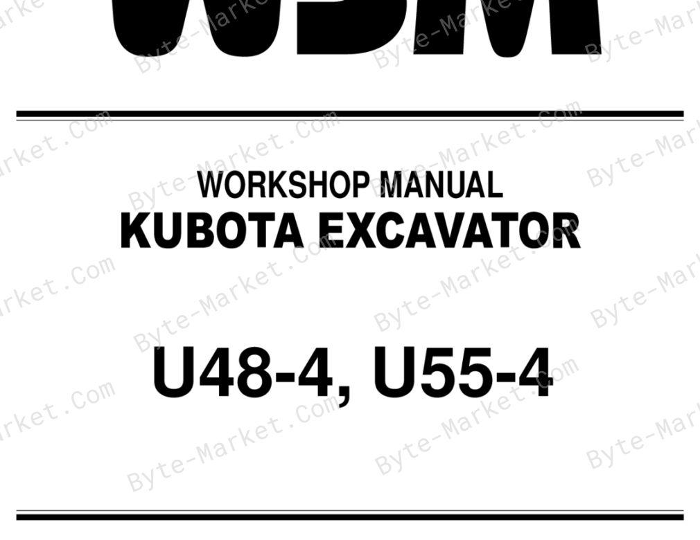 Kubota U48-4/U55-4 Workshop Manual | RY911-20534 image