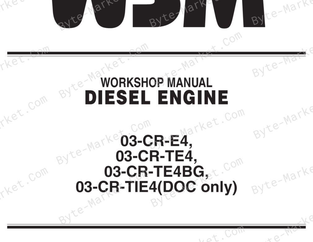 Kubota D1803-CR-E4 / D1803-CR-TE4 / V2403-CR-E4 / V2403-CR-TE4 / V2403-CR-TE4BG / D1803-CR-TIE4/V2403-CR-TIE4 (DOC only) Workshop Manual image