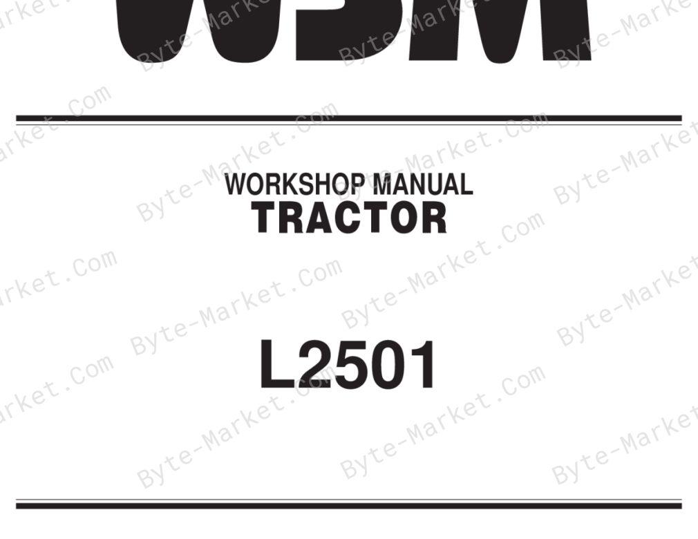 Kubota L2501 Workshop Manual | 9Y111-11210 image