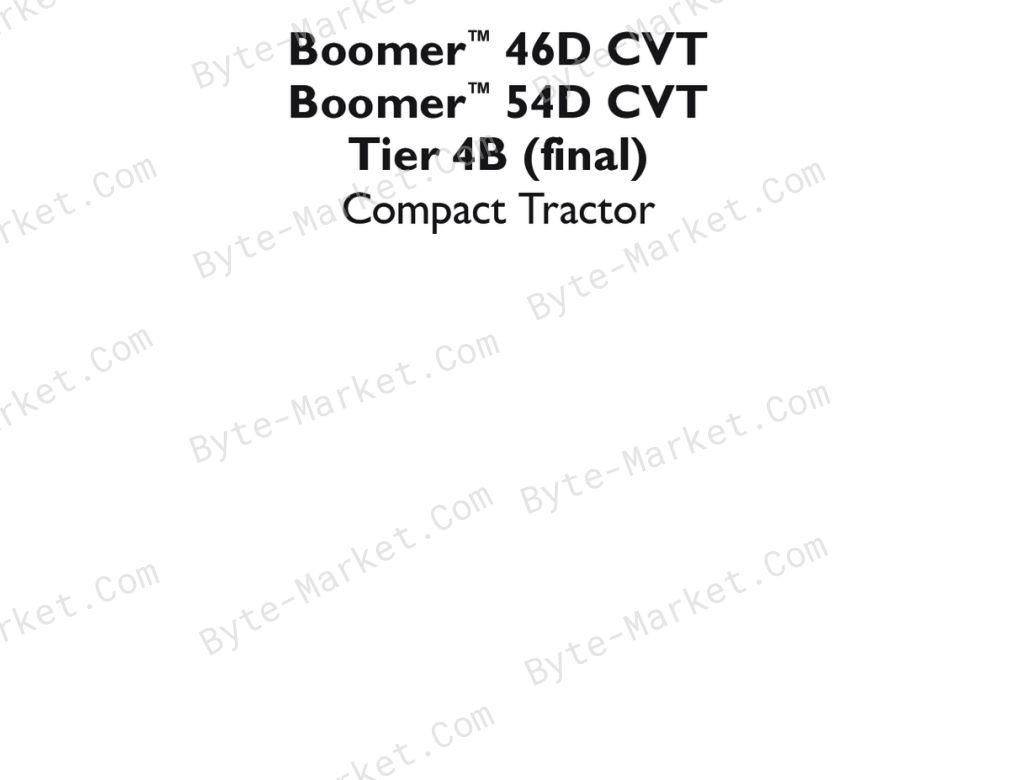 New Holland Boomer 46D/54D CVT Tier 4B (final) Service Manual image