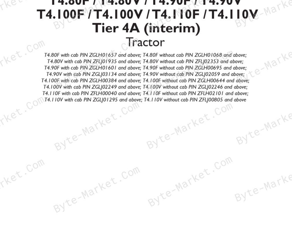 New Holland T4 F/V Tractor Service Manual | 51430128 image