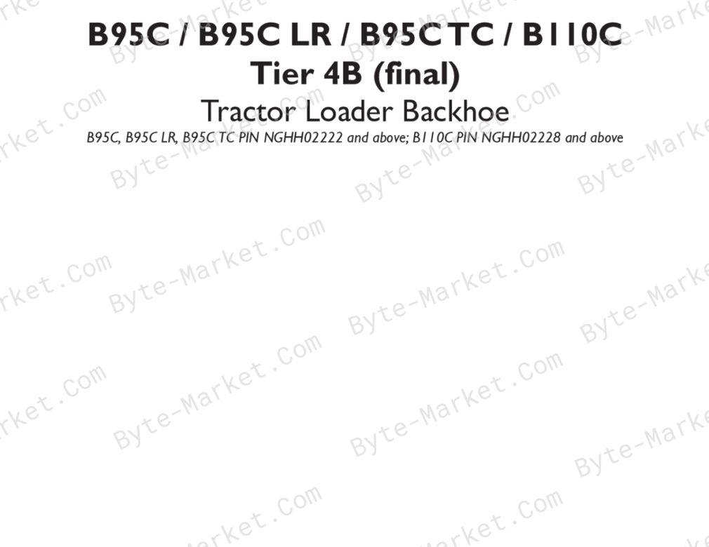 New Holland B95C/B110C Service Manual image