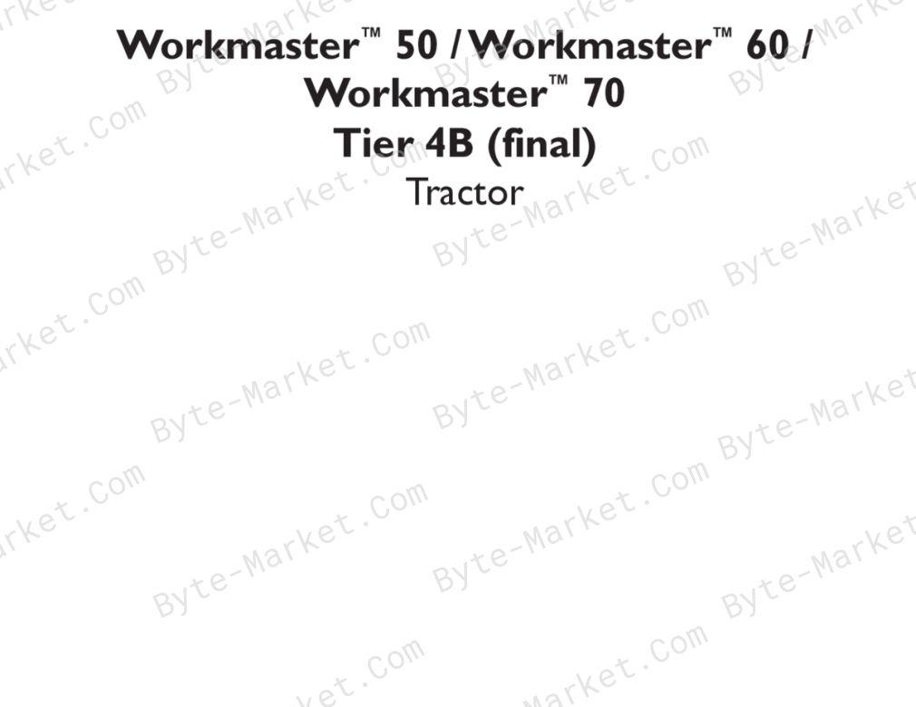 New Holland Workmaster 50 Tier 4B (final), Workmaster 60 Tier 4B (final), and Workmaster 70 Tier 4B (final) Tractor Service Manual image