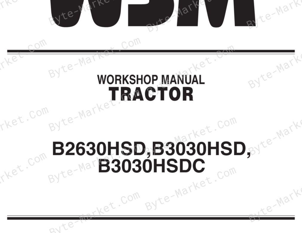 Kubota B2630HSD/B3030HSD/B3030HSDC Workshop Manual image