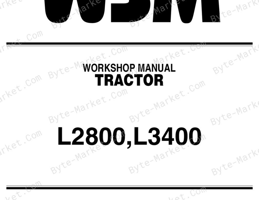 Kubota L2800/L3400 Workshop Manual | 9Y011-13193 image