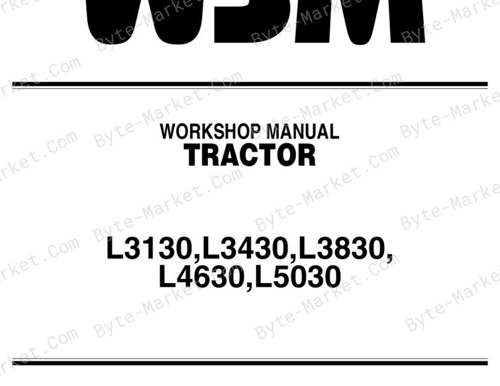 Kubota L3130/L3430/L3830/L4630/L5030 Workshop Manual image