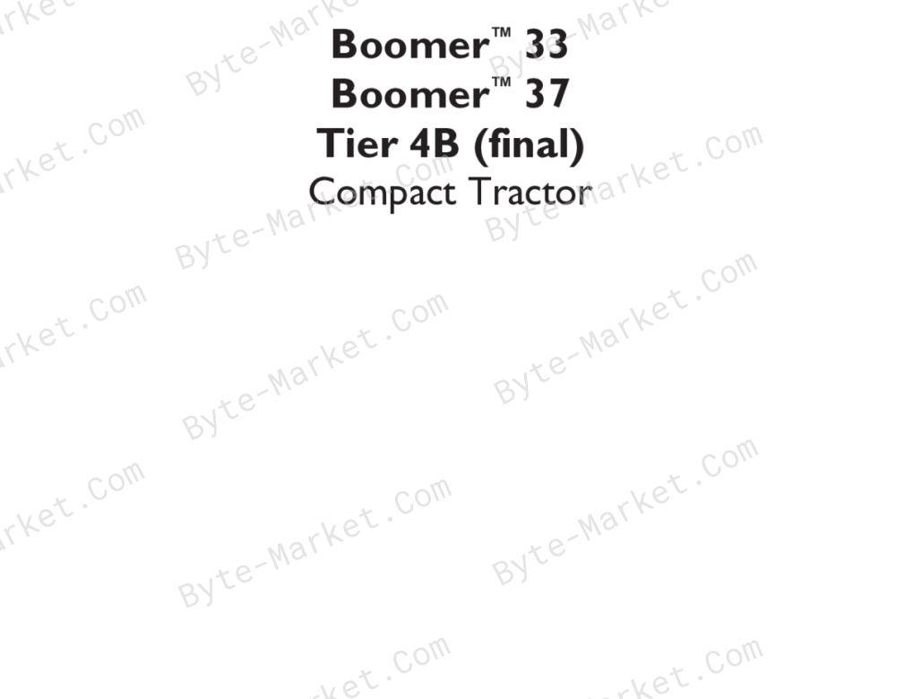 New Holland Boomer 33/37 Tier 4B (final) Service Manual image