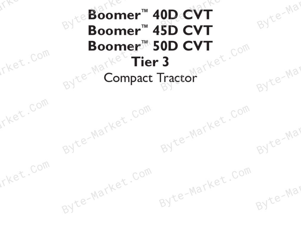New Holland Boomer 40D/45D/50D CVT Tier 3 Service Manual image