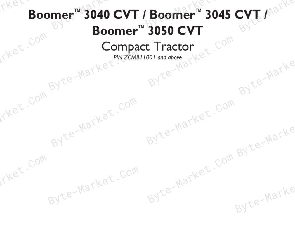 New Holland Boomer 3040/3045/3050 CVT Service Manual image