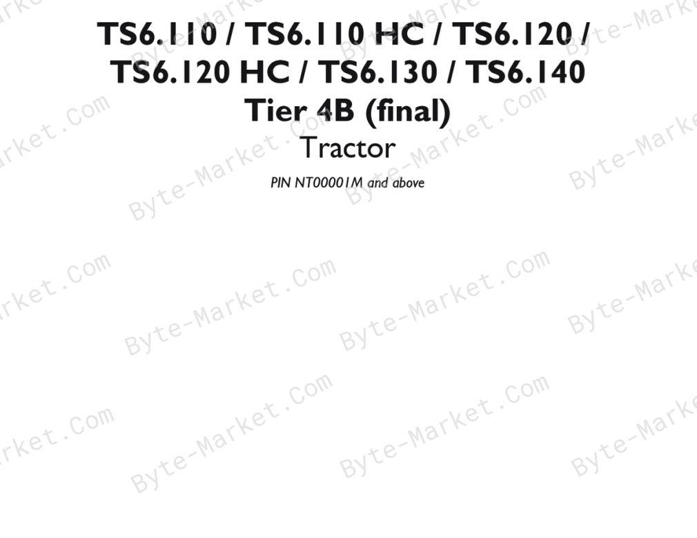 New Holland TS6.110, 120 130 (incl HC) Tier 4B Final, Tractor Service Manual | 47924635 image