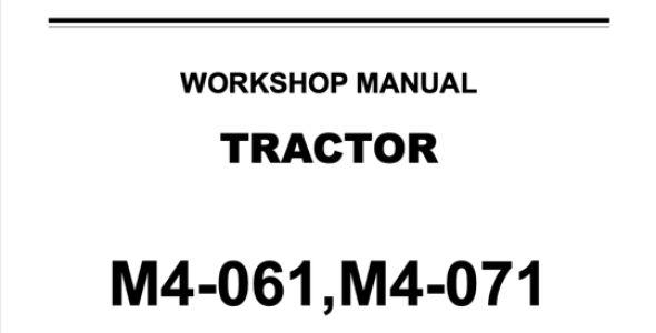 Kubota M4-061, M4-071 Workshop Manual — 9Y111-19559 image