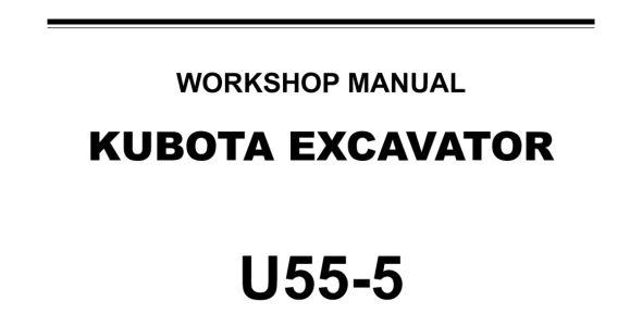 Kubota U55-5 Workshop Manual — RY911-28117 image