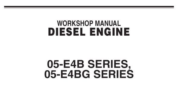 Kubota Diesel Engine 05-E4B, 05-E4BG Workshop Manual — 9Y111-07841 image