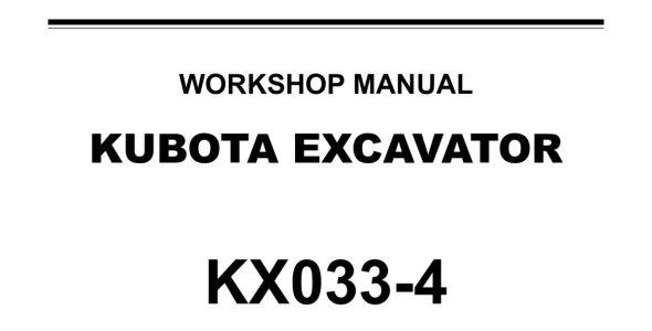 Kubota KX033-4 Workshop Manual — RY911-24905 image