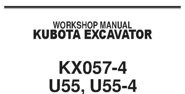 Kubota KX057-4, U55, U55-4 Workshop Manual — RY911-20513 image