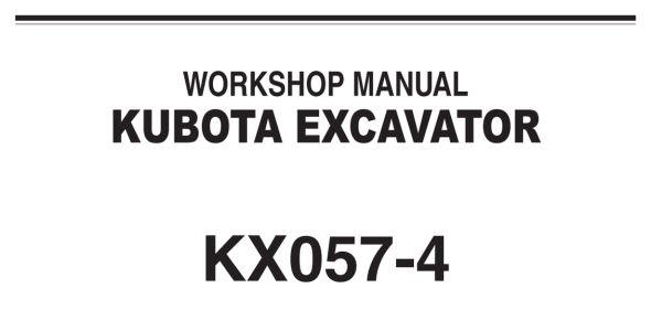 Kubota KX057-4 Workshop Manual — RY921-20073 image