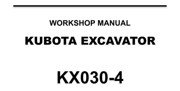 Kubota KX030-4 Workshop Manual — RY911-29954 image