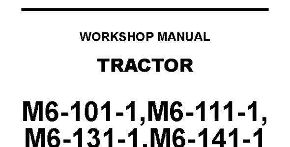 Kubota M6-101-1, M6-111-1, M6-131-1, M6-141-1 Workshop Manual — 9Y111-26824 image