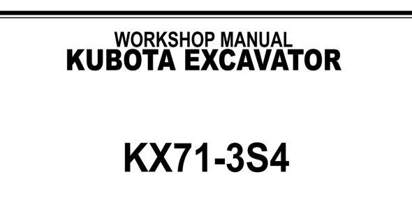 Kubota KX71-3S4 Workshop Manual — RY921-23731 image
