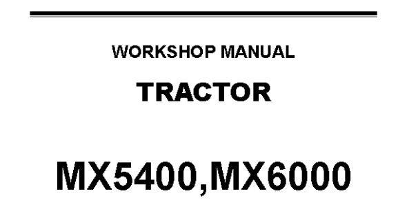Kubota MX5400, MX6000 Workshop Manual — 9Y111-21166 image