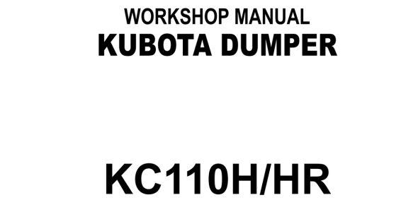 Kubota KC110H, KC110HR Workshop Manual — 97899-61740 image