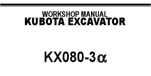 Kubota KX080-3 Workshop Manual — 97899-61942 image