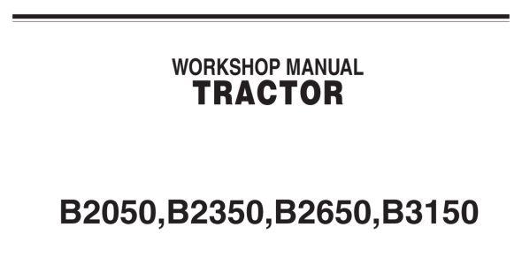 Kubota B2050, B2350, B2650, B3150 Workshop Manual — 9Y111-09820 image
